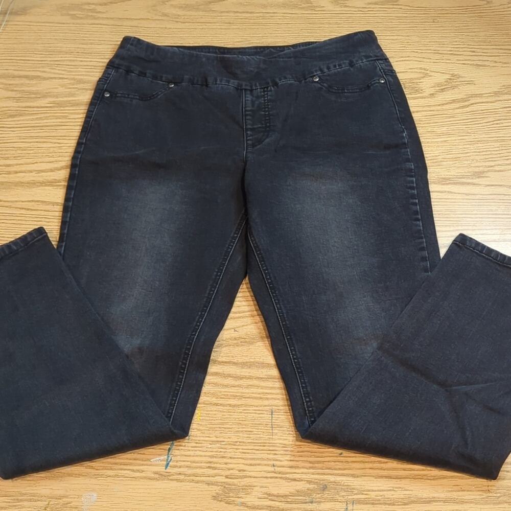 Soft Surroundings Jeans Size Medium Black Wash Pull On Stretch